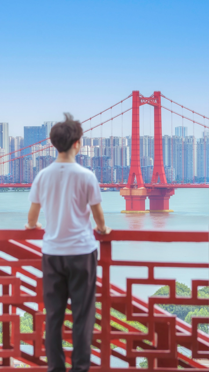 遥看鹦鹉洲大桥